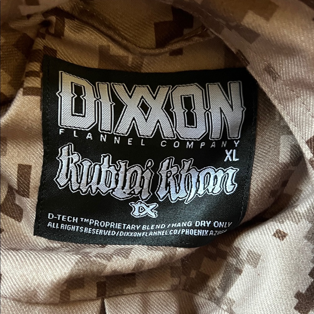 DIXXON Men's Digital Camo Button Down Shirt in Gray and Black - Picture 3 of 3